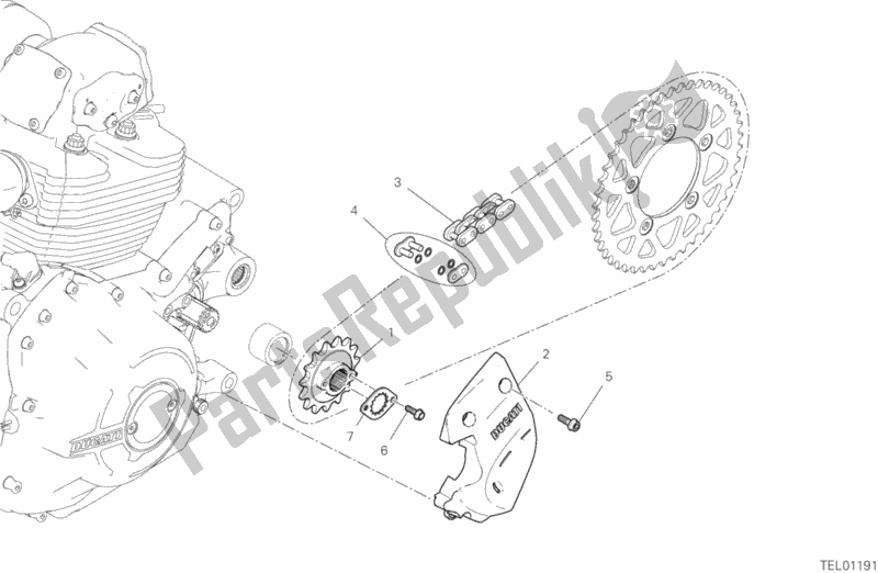 All parts for the Front Sprocket - Chain of the Ducati Scrambler Icon Thailand 803 2020